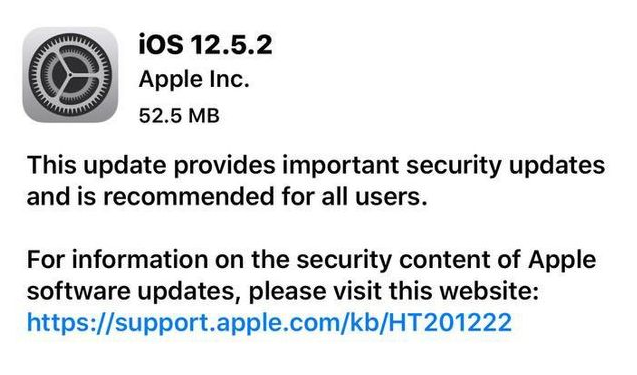 双辽苹果手机维修分享iOS12.5.2发布，建议所有老苹果用户安装 